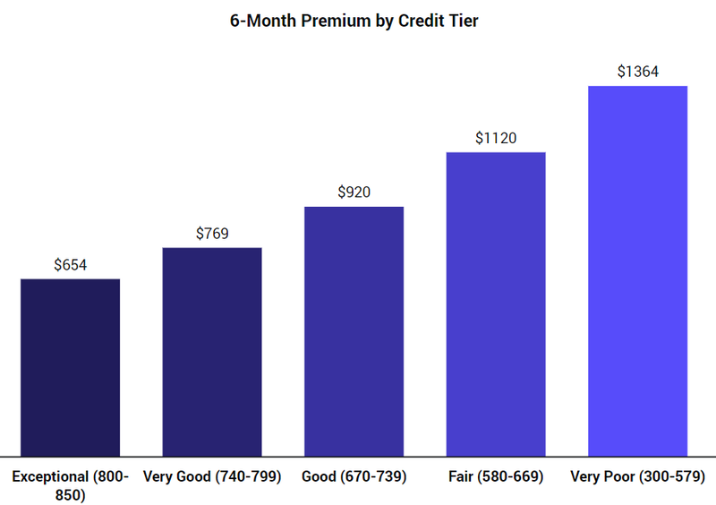 credit score 6-month premium