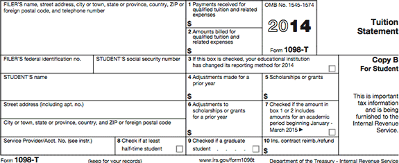 Formulario de impuestos 1098-t