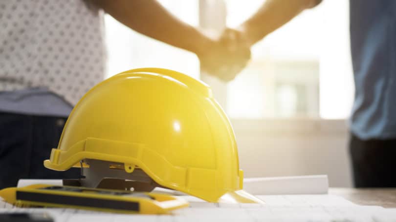 Contrato Contratista Trabajador Construcción Sombrero Propietario de casa