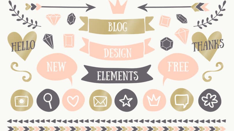 Elementos de diseño gráfico del tema del blog