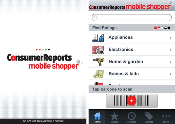 Consumer Reports captura de pantalla del comprador móvil