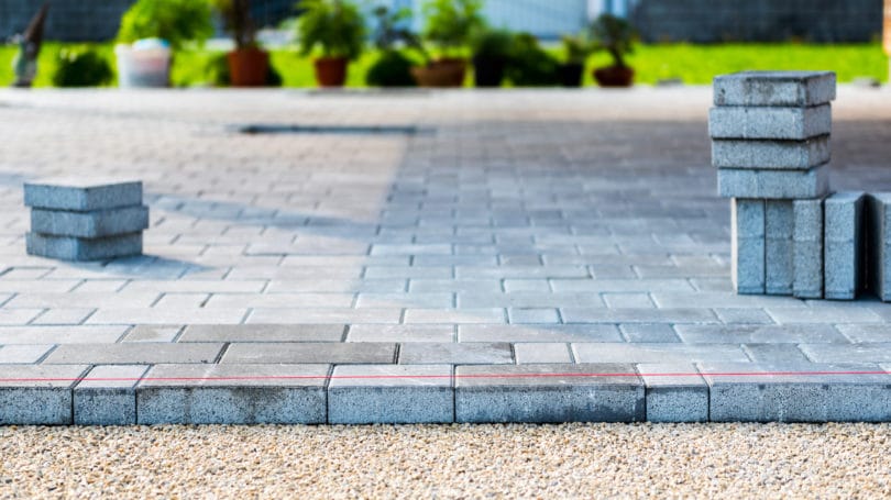 Instalación de calzada Pavimento de piedra de ladrillo Diy