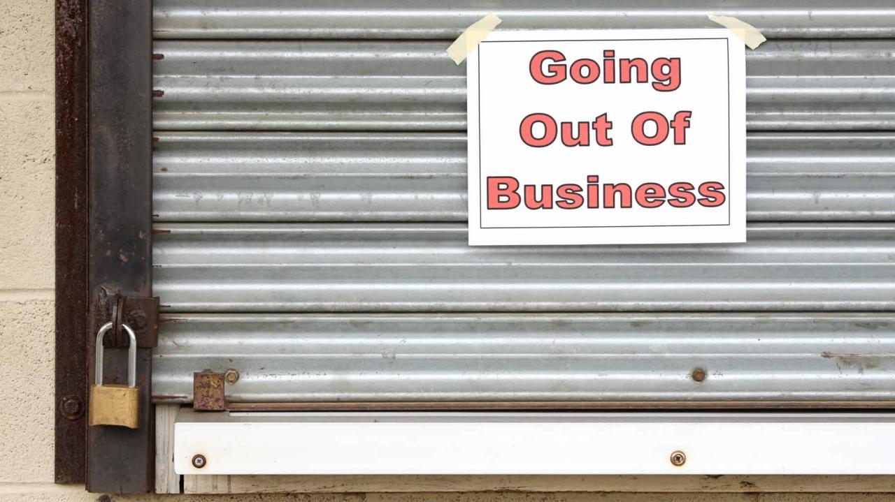 salir del negocio cartel cerrado