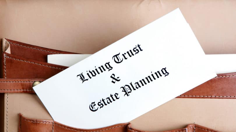 Living Trust Planificación patrimonial Maletín de cuero Sobre de documentos