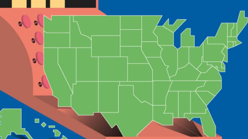 Minorista en línea Salex Mapa de impuestos Estado Jurisdicción Caja registradora
