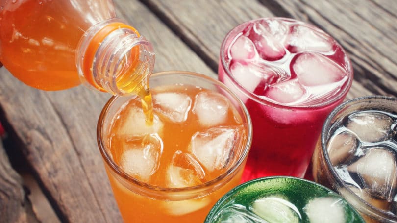 Refresco Colores Diferentes Sabores Vasos Hielo