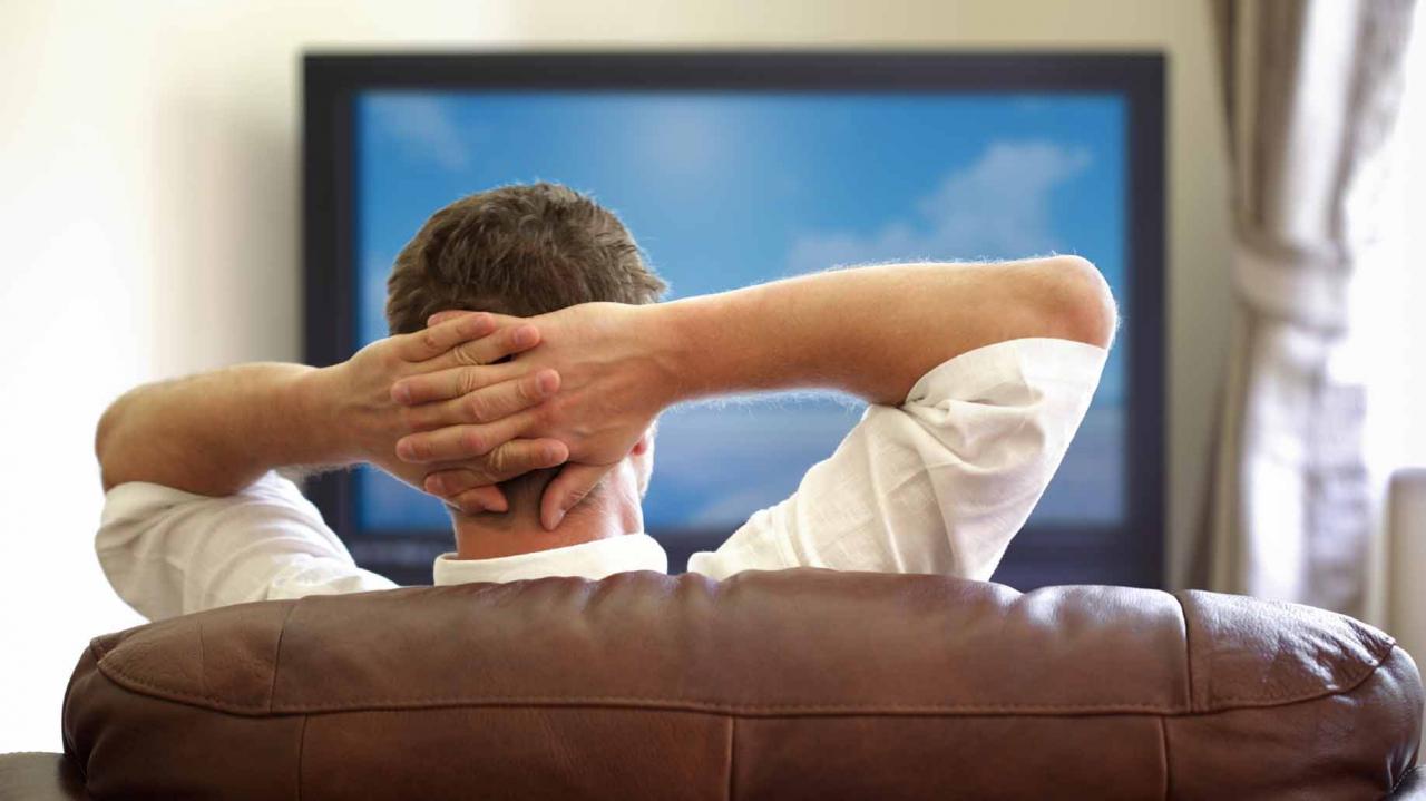 hombre viendo television