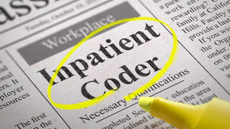 Anuncio de periódico del codificador de pacientes hospitalizados