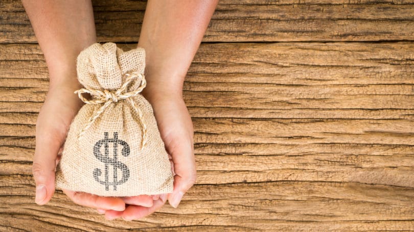 Bolsa Dinero Préstamo Dólar Fondo Madera