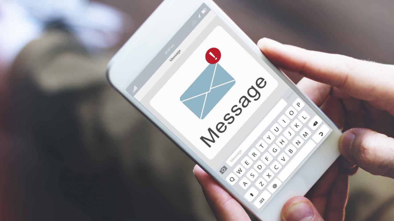 notificación de alerta de texto telefónico