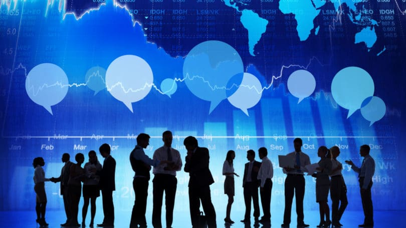 Negocios financieros Banqueros Inversores discutiendo la economía internacional Bolsa de valores